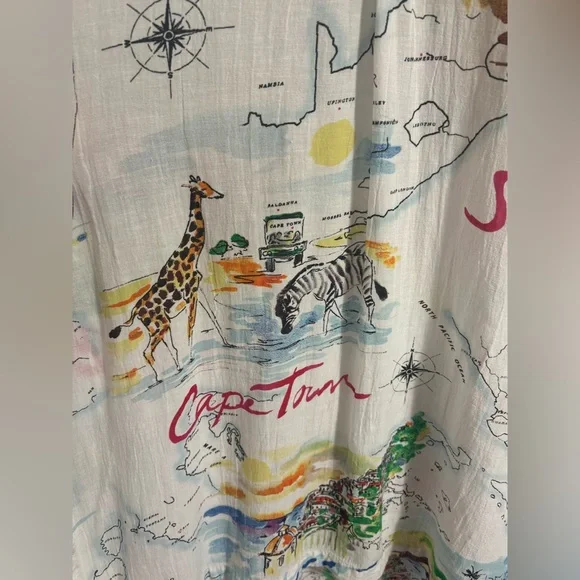 Gap Love Dreamwell Print Crinkle Popover Linen Blend Oversized Shirt Dress  M - Picture 11 of 16